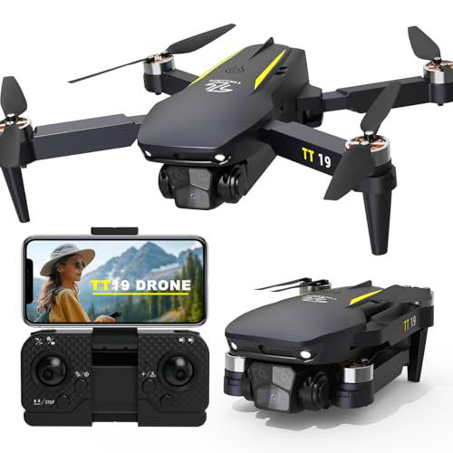 19 drone motor sin escobillas con cámara para adultos función de prevención de obstáculos 2,4 g lente ajustable cortavientos One Touch despegue / aterrizaje Altura de vuelo 40 km/h Mantener Mini Drone