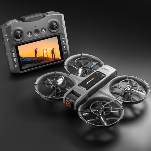 OBEST Drone con cámaras dobles, control remoto de pantalla de 4,5 pulgadas