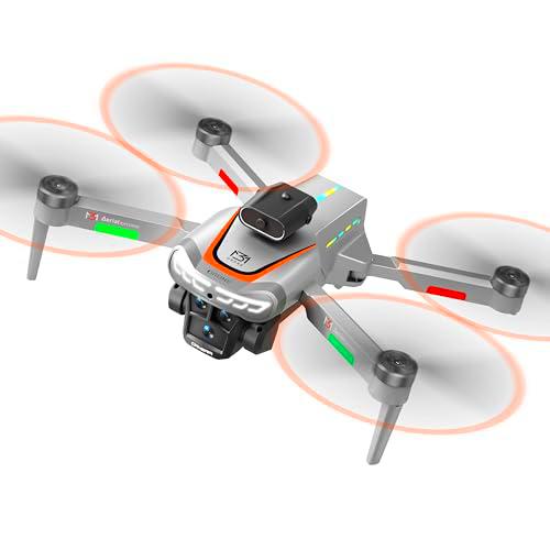 OBEST Drone con cámara doble, dron RC plegable con mando a distancia LCD de 4,3 pulgadas