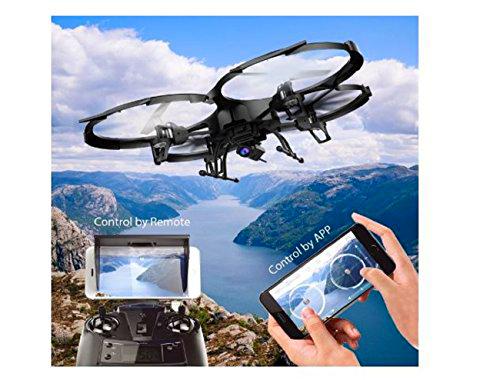 Drone U818A WiFi FPV - Dron con cámara HD 720P | Dron con cámara inteligente Quadcoptere con batería de larga duración de vuelo Drone para principiantes