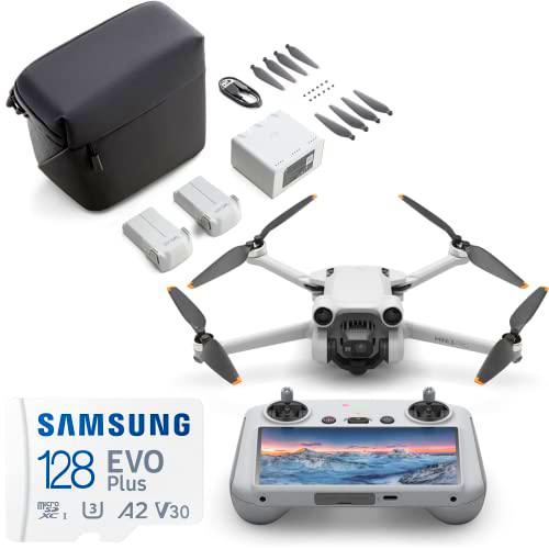 DJI Drone Mini 3 Pro Smart Control Fly More combo + Samsung EVO Plus Micro SD tarjeta 128 GB